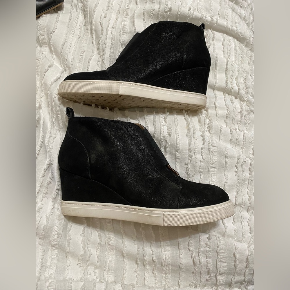 Linea Paolo Black Tennis Shoe Booties Gem